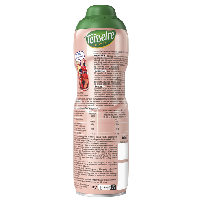 Teisseire Kids Zero Suiker Apple Berrylicious Blast Siroop 60 cl (0.6L)