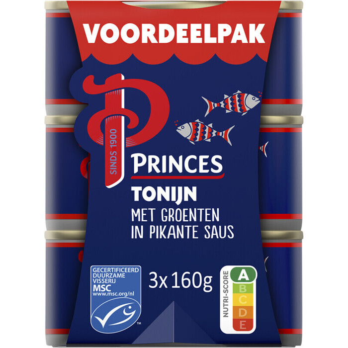 Princes Tonijnstukken groente in pikante saus (480g)