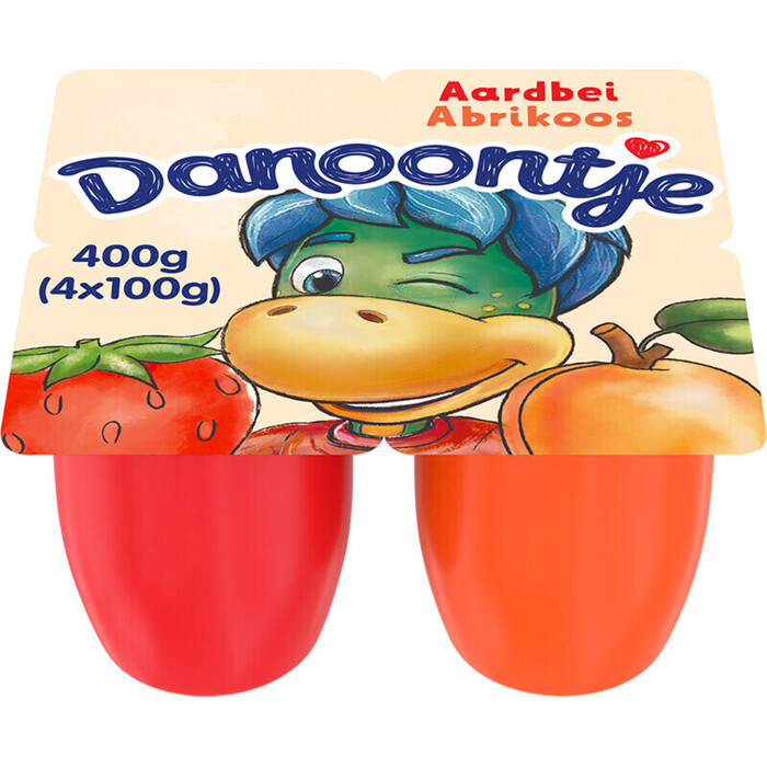  Danone Danoontje aardbei abrikoos (Set, 4 × 100g)