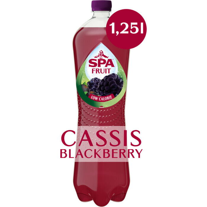 Spa FRUIT Bruisende Fruitige Frisdrank Cassis Blackberry 1,25 l (1.25L)