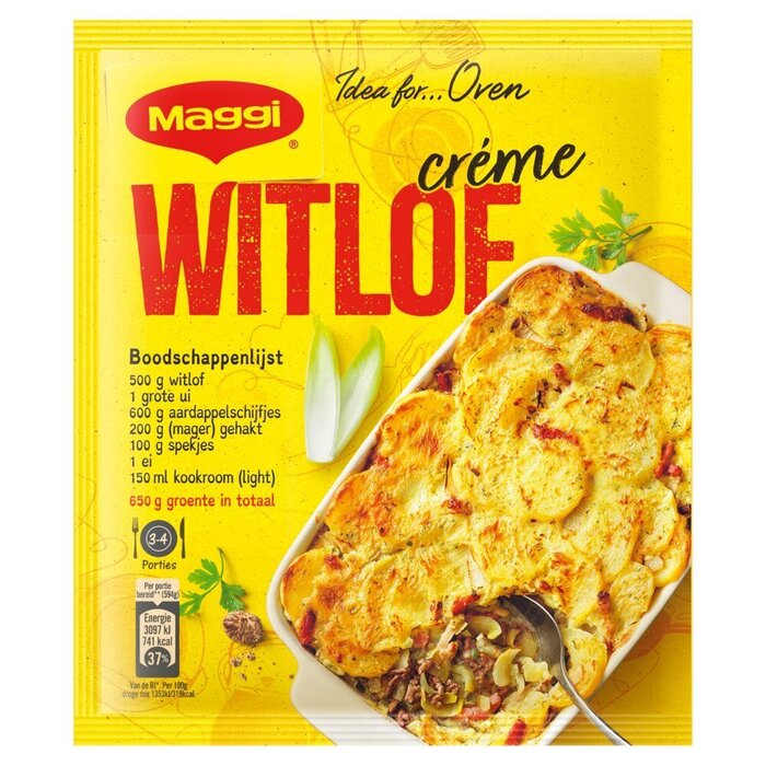 Ovenschotel witlof crèmesaus m. gehakt (Zakje, 61g)