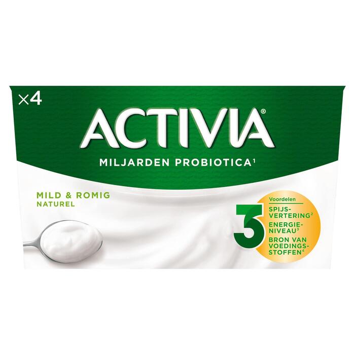 Activia yoghurt naturel 4 x 125 gram (Set, 4 × 125g)