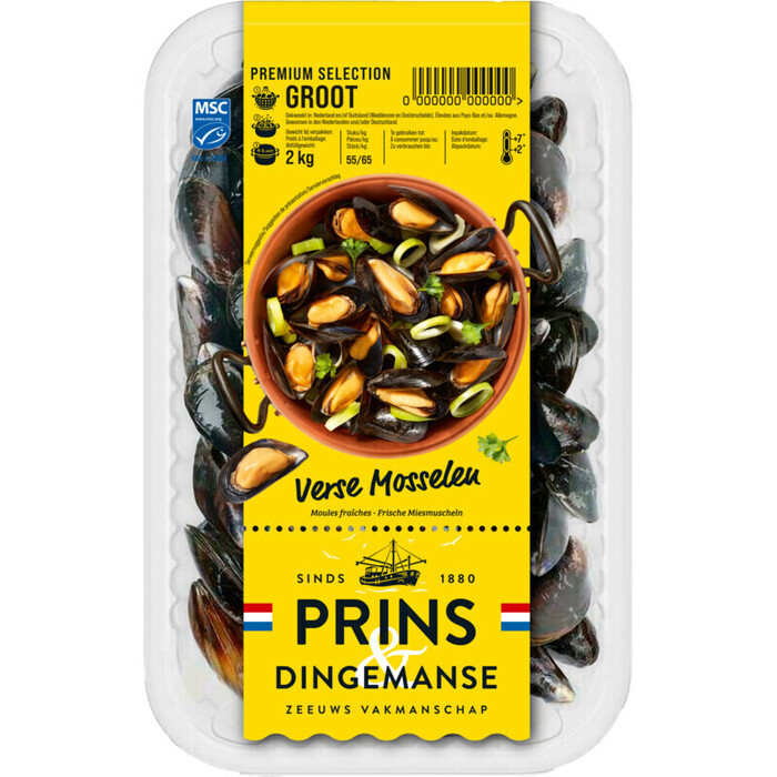 Prins&Dingemanse Grote Zeeuwse mosselen (2kg)