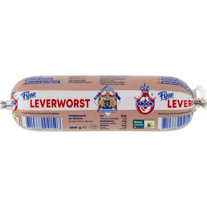 Fijne leverworst (Stuk, 250g)