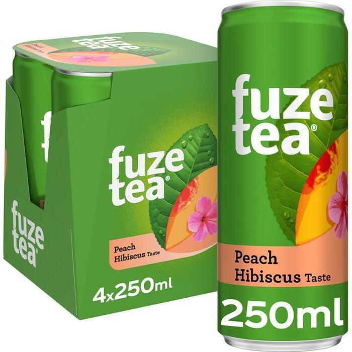 Fuze Tea Infused Iced Tea Black Tea Peach Hibiscus 4 x 250 ml (4 × 250ml)