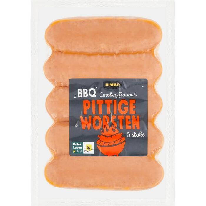Jumbo BBQ Pittige Worsten 5 Stuks (5 × 80g)