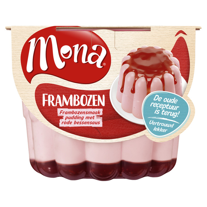 Pudding framboos met rode bessessaus (45cl)