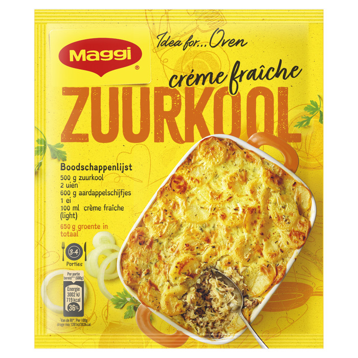 Ovenschotel zuurkool crème fraîche (Zakje, 56g)
