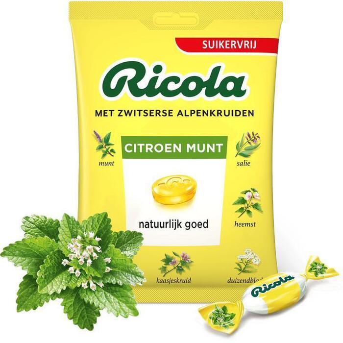 Ricola Citroen munt suikervrij (75g)