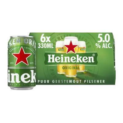 Heineken Premium pilsener (Blik, 6 × 33cl)