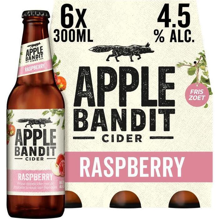Apple Bandit Cider Raspberry Fles 6 x 30 cl (Set, 6 × 30cl)
