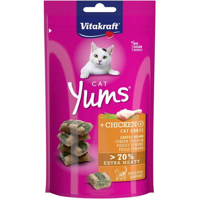 Vitakraft Cat yums met kip en kattengras (40g)