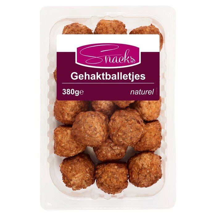 Gehaktballetjes naturel 380g (bak, 380g)