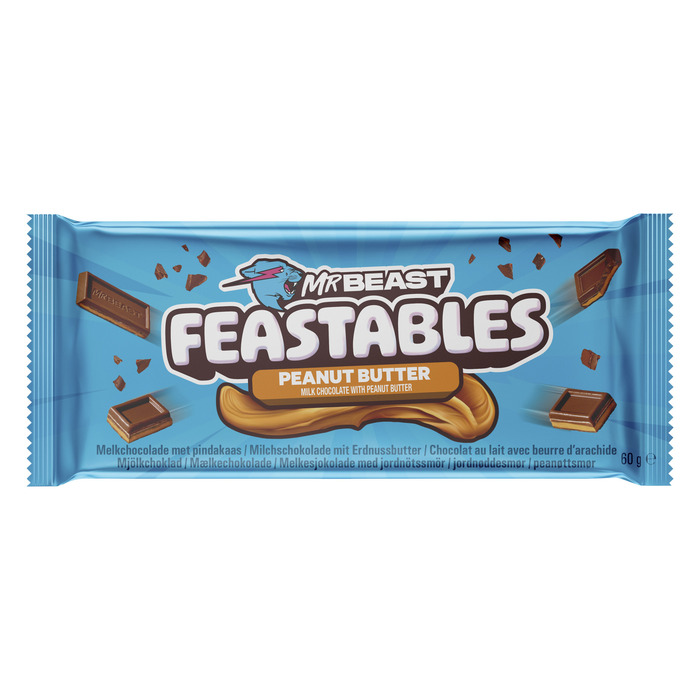 Feastables MrBeast Melkchocolade met Pindakaas 60g (60g)