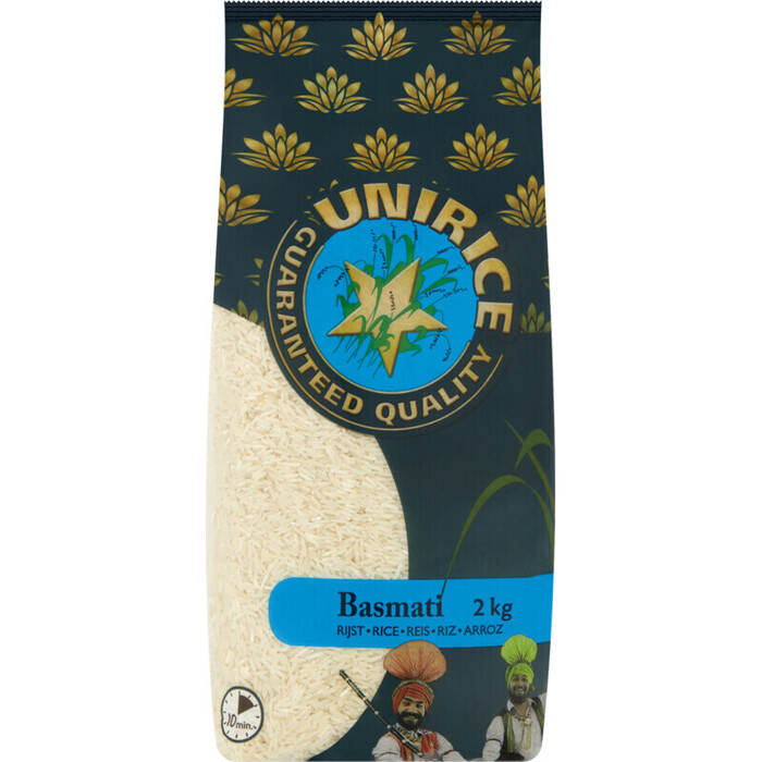 Unirice Basmati Rijst 2 kg (Stuk, 2kg)