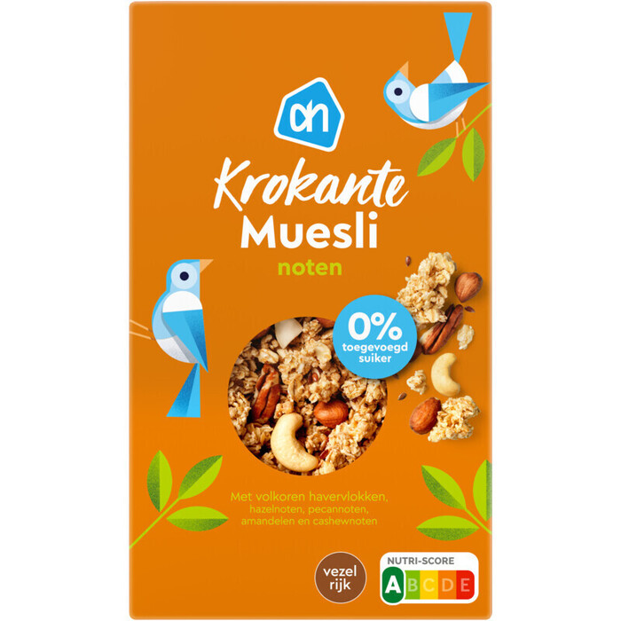 AH Krokante muesli noten 0% suiker (400g)