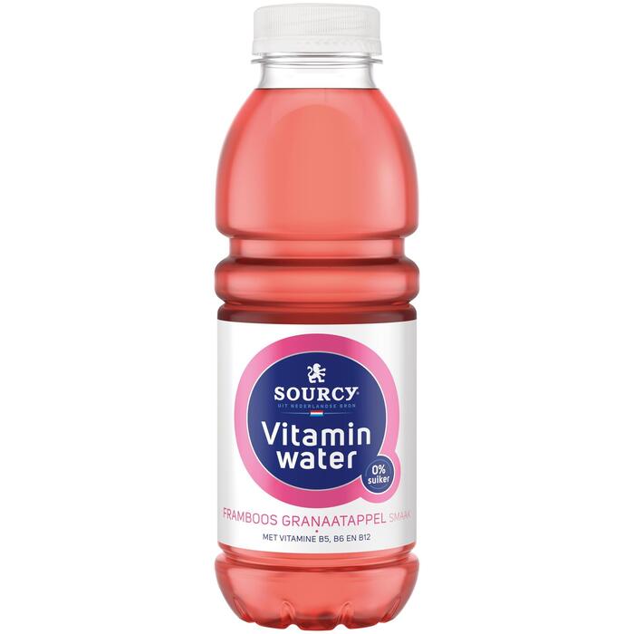 Sourcy Vitaminwater Framboos Granaatappel Smaak 0,5 Liter (Fles, 0.5L)