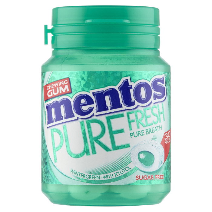 MENTOS GUM Pure Fresh Wintergreen Kauwgum 60 GR Pot (30 × 2g)