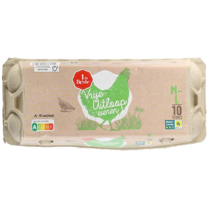 1 de Beste Vrije uitloop eieren wit M-L