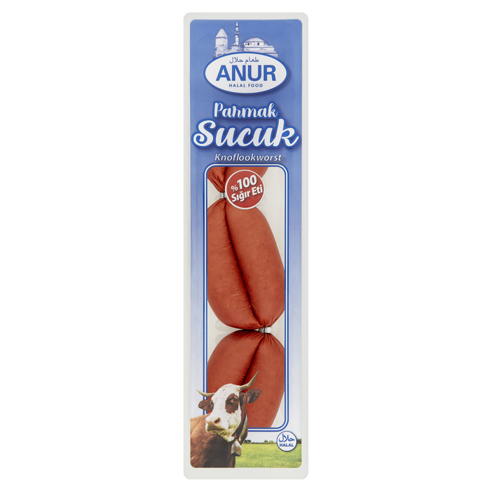Anur Knoflookworst 500g (plastic zak, 3 × 167g)