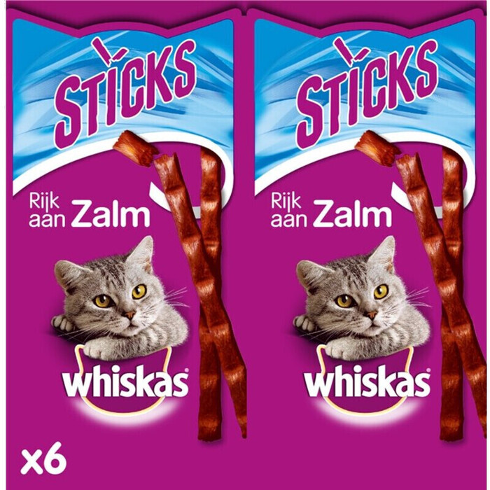 Whiskas Rijk aan Zalm 6 Sticks 36 g (36g)