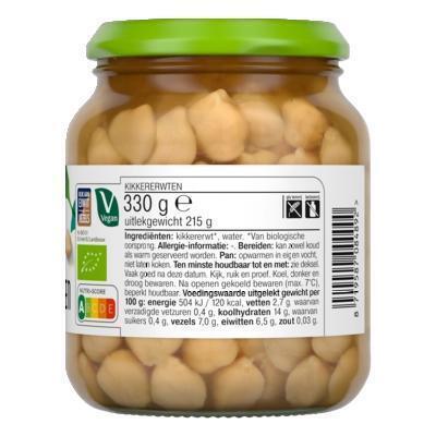 AH Biologisch Kikkererwten 0% zout toegevoegd (330g)