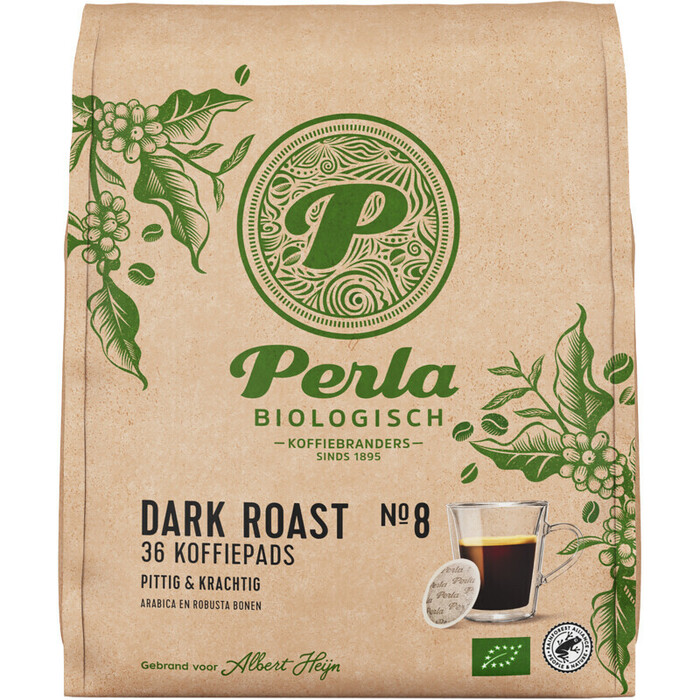 Perla Biologisch Dark roast pads (36 st.)