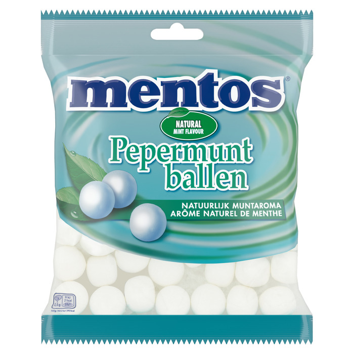 Mentos Pepermuntballen (Zak, 242g)