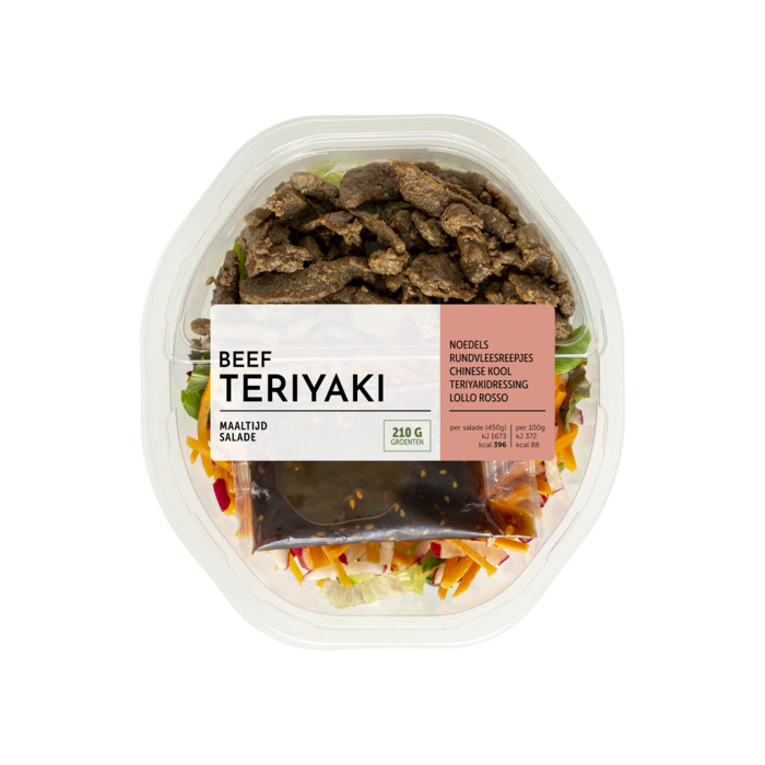 Maaltijdsalade Beef teryaki (450g)