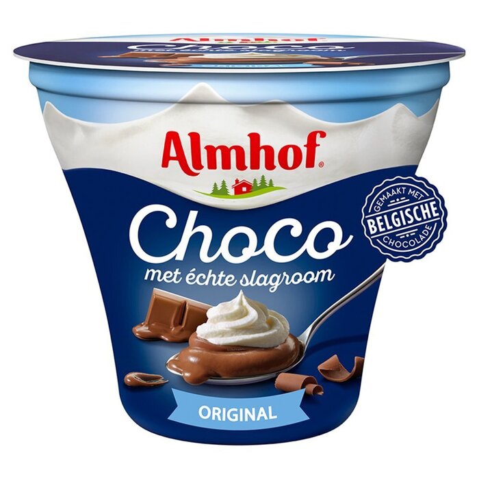 Almhof Choco met slagroom Original 180 g (Fles, 180g)