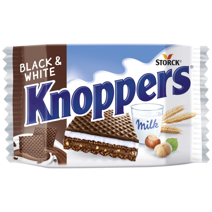 Knoppers Black & White Melk-Hazelnoot-Wafel 5 Stuks 125g (125g)