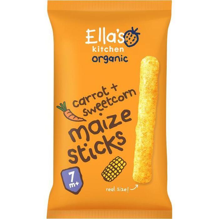 Ella's Kitchen Organic Carrot + Sweetcorn Maize Sticks 7+ Maanden 16 g (Pak, 16g)