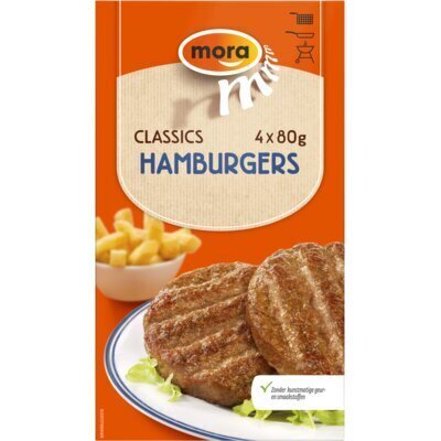 Mora Classics Hamburgers (Doos, 4 × 80g)