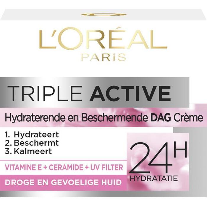 L'Oréal Dermo triple active droge gevoelige huid (50ml)