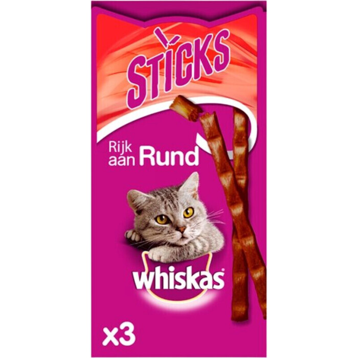 Whiskas Kattensnacks rund 3 sticks (Set, 18g)