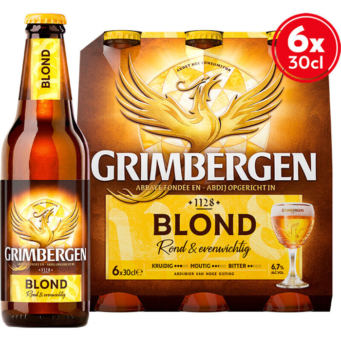 Grimbergen blond (Fles, 6 × 30cl)