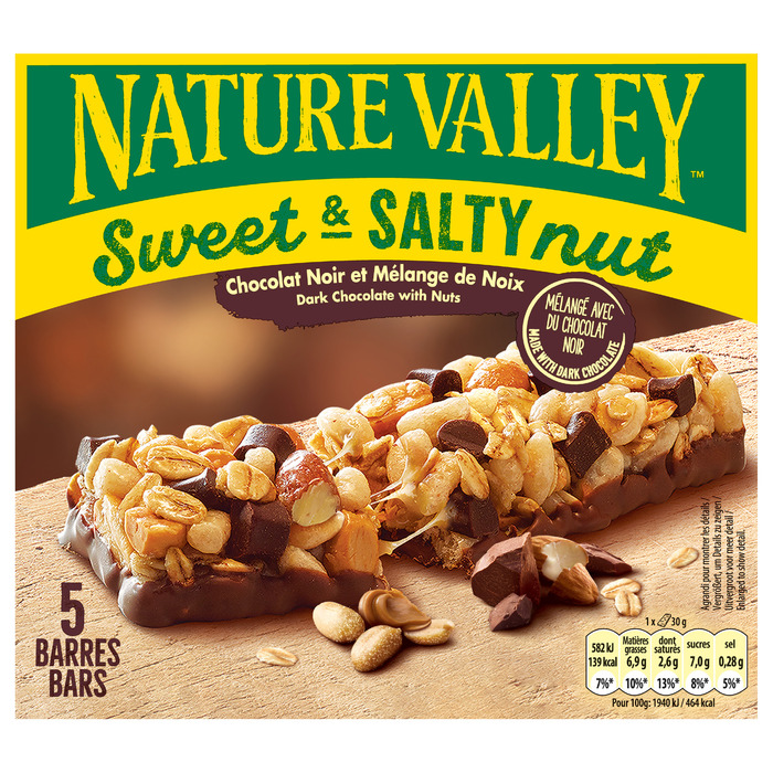 Nature Valley Sweet & salty nut pure chocolade (5 × 30g)