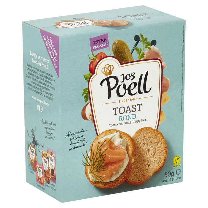 Jos Poell Toast Rond 50 g (14 × 3.57g)