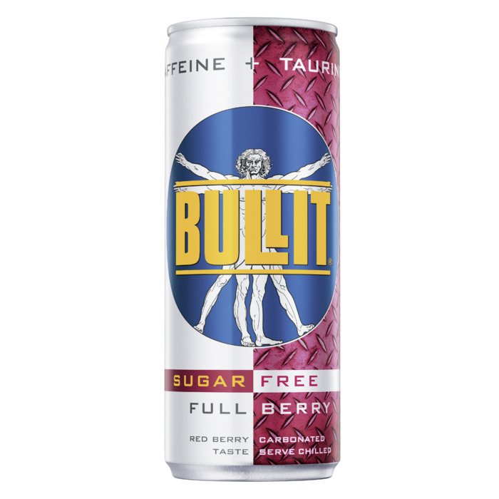 Bullit Energy drink suikervrij rode bessen (250ml)