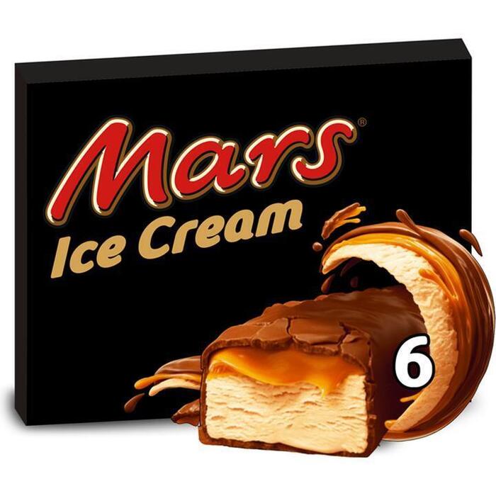 Mars chocolade roomijs 6 Stuks (doos, 6 × 49.5ml)