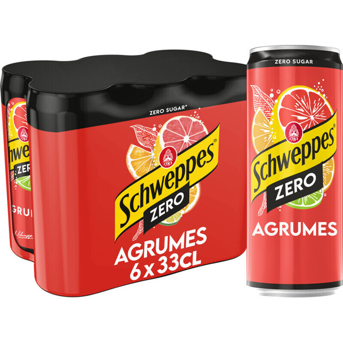 Schweppes Zero Agrumes 33 cl (6 × 33cl)