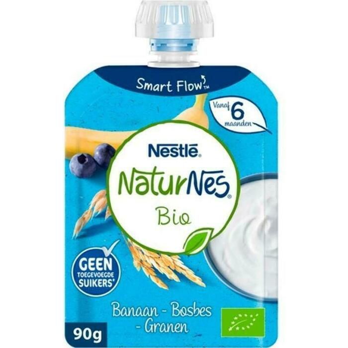 NaturNes Knijpzakje banaan bosbes 6+ bio (90g)