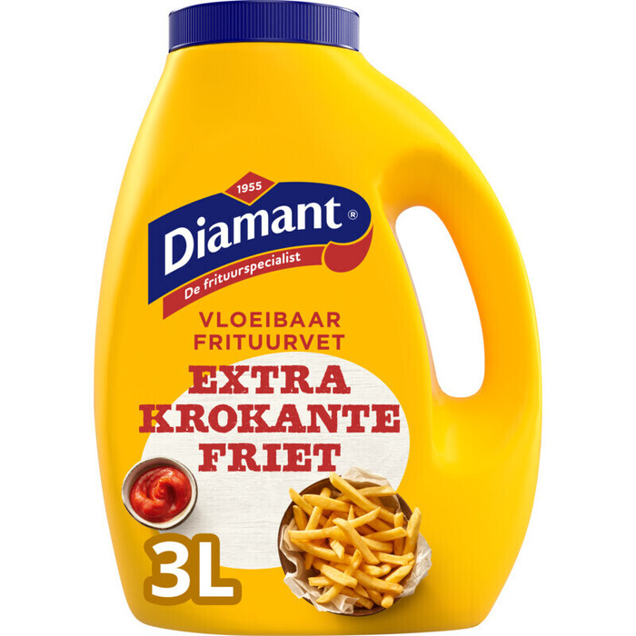 Diamant Extra krokante friet frituurvet (Fles, 3L)