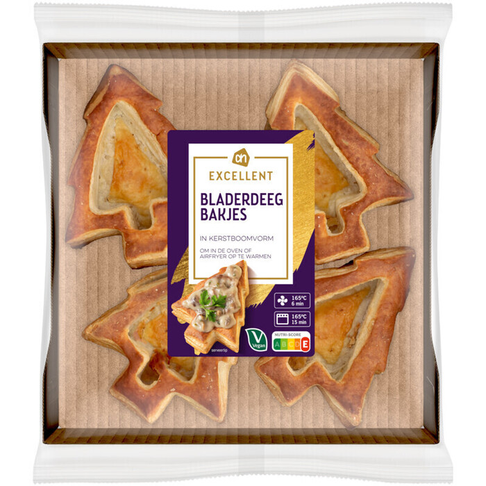 AH Excellent Bladerdeegbakjes kerstboomvorm (150g)