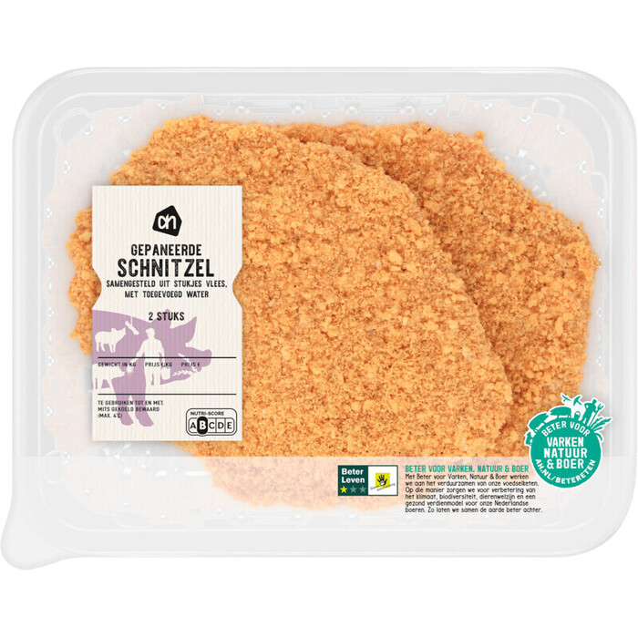 Gepaneerde schnitzel (2 stuks) (bak, 2 × 150g)