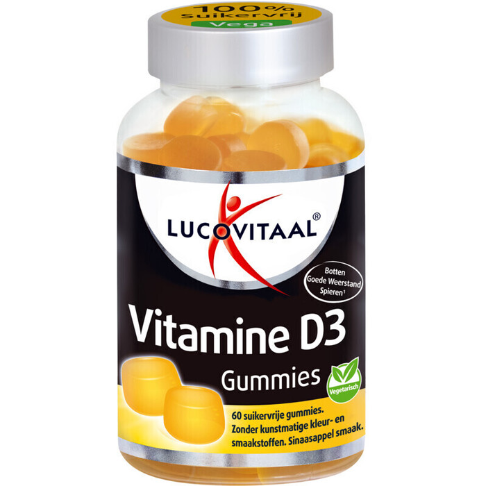 Lucovitaal Vitamine D3 gummies sinaasappelsmaak (60 × 2.5g)