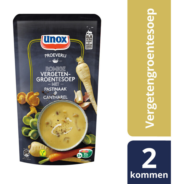 Unox Soep In Zak Proeverij Pastinaak & Catharel 570 ml (Stuk, 0.57L)