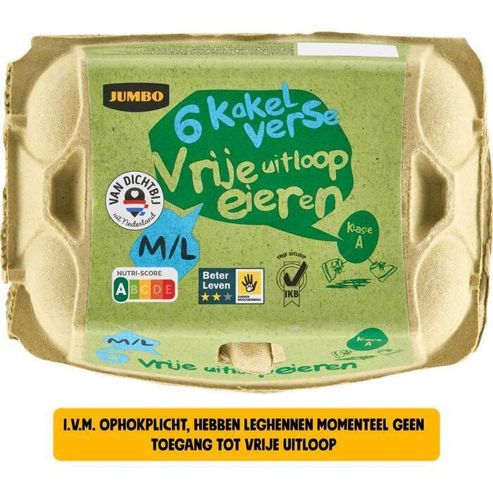Vrije Uitloop Eieren  M/L 6 stuks (378g)