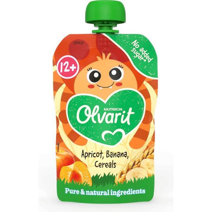 Olvarit 12+ Maanden Knijpfruit Abrikoos Banaan Granen 100g (100g)