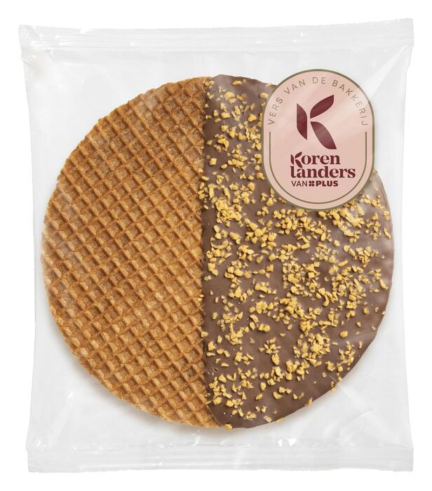 PLUS Korenlanders Stroopwafel XL karamel zeezout (Doos, 94g)